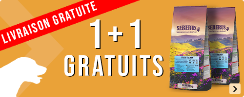 Essayez maintenant les croquettes pour chien sans céréales Seberus à prix avantageux